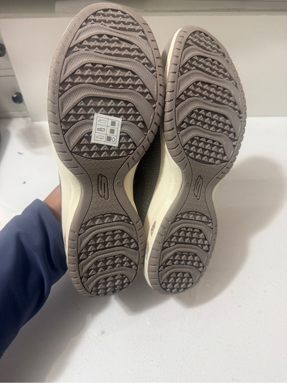 Skechers Slip-On Knit Walking Shoes - Taupe - Picture 9 of 9